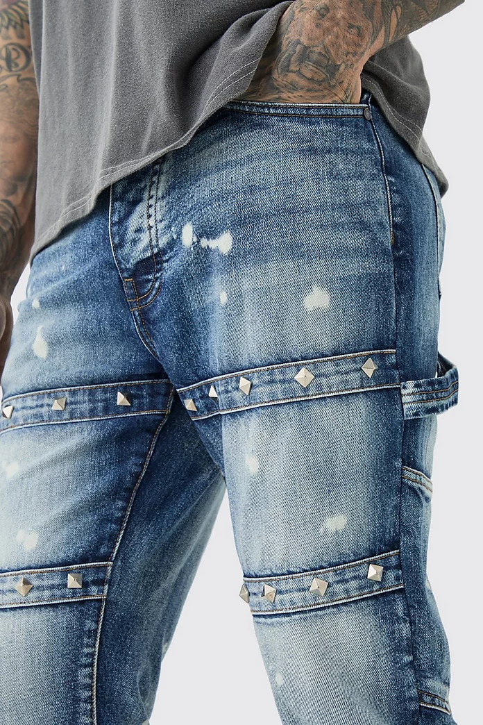 Tall Slim Rigid Flare Embellished Strap Detail Jeans Tall Slim Rigid Flare Embellished Strap Detail Jeans